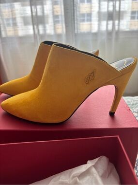 Roger Vivier  Suede High Heel Mules